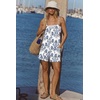 Ekouaer Rompers for Women Summer Casual Boho Short Jumpsuits Beach Outfits(White Italian Print)