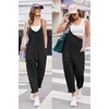 Ekouaer Womens Jumpsuit Sleeveless Casual Summer Overalls Jumpers Rompers(A-black)