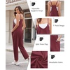 Ekouaer Womens Jumpsuit Sleeveless Casual Summer Overalls Jumpers Rompers(Burgundy)