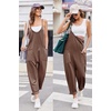 Ekouaer Womens Jumpsuit Sleeveless Casual Summer Overalls Jumpers Rompers(Coffeebrown)