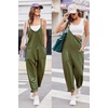 Ekouaer Womens Jumpsuit Sleeveless Casual Summer Overalls Jumpers Rompers(D-armygreen)