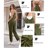 Ekouaer Womens Jumpsuit Sleeveless Casual Summer Overalls Jumpers Rompers(D-armygreen)