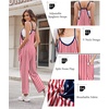 Ekouaer Womens Jumpsuit Sleeveless Casual Summer Overalls Jumpers Rompers(Festival American Flag)