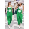 Ekouaer Womens Jumpsuit Sleeveless Casual Summer Overalls Jumpers Rompers(Festival St Patrick’s Day)