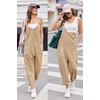 Ekouaer Womens Jumpsuit Sleeveless Casual Summer Overalls Jumpers Rompers(Khaki)