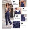 Ekouaer Womens Jumpsuit Sleeveless Casual Summer Overalls Jumpers Rompers(Navy Blue)