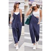 Ekouaer Womens Jumpsuit Sleeveless Casual Summer Overalls Jumpers Rompers(Navy Blue)