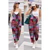Ekouaer Womens Jumpsuit Sleeveless Casual Summer Overalls Jumpers Rompers(Pink Boho Print)