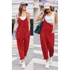 Ekouaer Womens Jumpsuit Sleeveless Casual Summer Overalls Jumpers Rompers(Red)