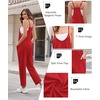 Ekouaer Womens Jumpsuit Sleeveless Casual Summer Overalls Jumpers Rompers(Red)