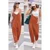 Ekouaer Womens Jumpsuit Sleeveless Casual Summer Overalls Jumpers Rompers(Rust)