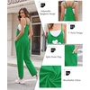 Ekouaer Womens Jumpsuit Sleeveless Casual Summer Overalls Jumpers Rompers(St Patrick’s Day Floral)