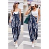 Ekouaer Womens Jumpsuit Sleeveless Casual Summer Overalls Jumpers Rompers(Tie-dye Navy Blue White)