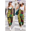 Ekouaer Womens Jumpsuit Sleeveless Casual Summer Overalls Jumpers Rompers(Yellow Boho Print)