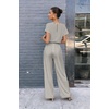 Jumpsuits for Women Casual Summer Rompers Short Sleeve One Piece Outfits(Beige Black Stripe)