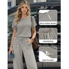 Jumpsuits for Women Casual Summer Rompers Short Sleeve One Piece Outfits(Beige Black Stripe)