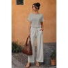 Jumpsuits for Women Casual Summer Rompers Short Sleeve One Piece Outfits(Beige Black Stripe)