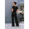 Jumpsuits for Women Casual Summer Rompers Short Sleeve One Piece Outfits(Black)