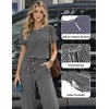 Jumpsuits for Women Casual Summer Rompers Short Sleeve One Piece Outfits(Black Stripe)