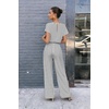 Jumpsuits for Women Casual Summer Rompers Short Sleeve One Piece Outfits(White Stripe)