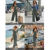 Women Short Sleeve Jumpsuits Square Neck Romper Wide Leg One Piece Jumper(Dark Grey)