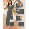 Women Short Sleeve Jumpsuits Square Neck Romper Wide Leg One Piece Jumper(Dark Grey)