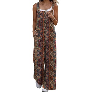 Ekouaer Overalls for Women Loose Fit Jumpsuits 2026 Fall Outfits(A Boho Print)
