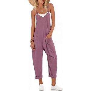 Ekouaer Womens Jumpsuit Sleeveless Casual Summer Overalls Jumpers Rompers(Lightpurple)