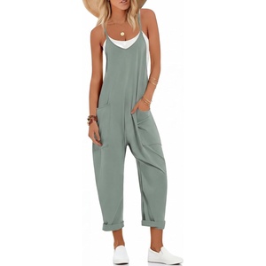 Ekouaer Womens Jumpsuit Sleeveless Casual Summer Overalls Jumpers Rompers(Sage Gray Green)