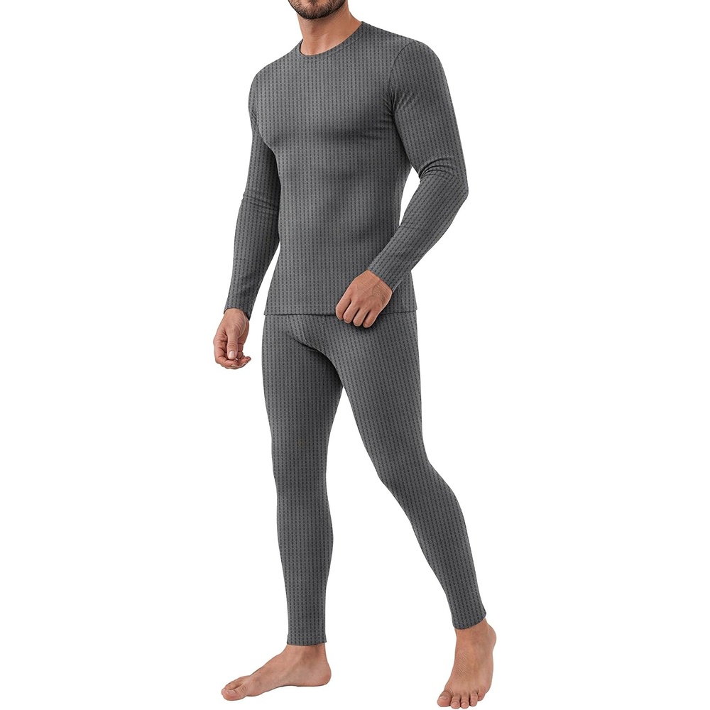 image:imageEkouaer Waffle Long Johns for Men Thermal Underwear Top and Bottom SetGrey