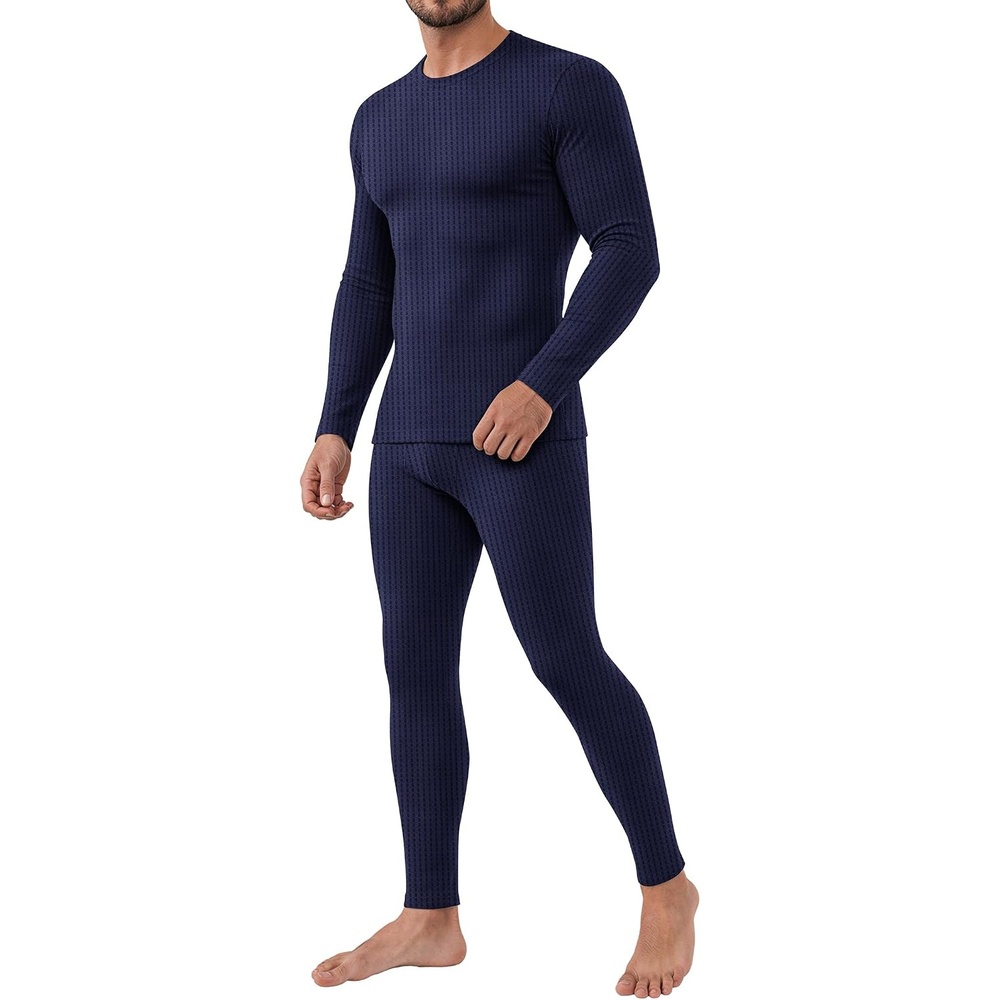 image:imageEkouaer Waffle Long Johns for Men Thermal Underwear Top and Bottom SetNavy Blue