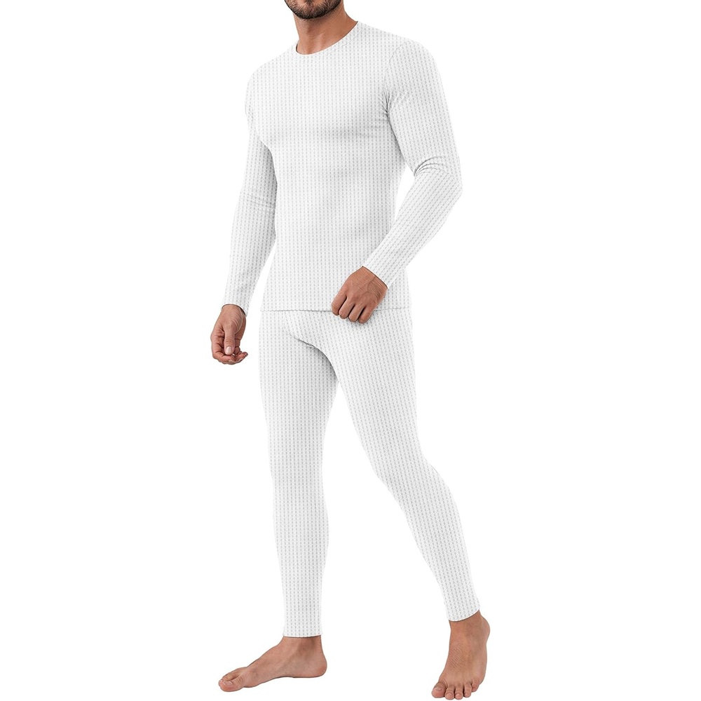image:imageEkouaer Waffle Long Johns for Men Thermal Underwear Top and Bottom SetWhite