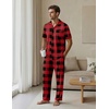 EKouear Mens Pajamas Set Button Down Short Sleeve Shirt Pjs with Long Pants(Green Blue Plaid)