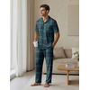 EKouear Mens Pajamas Set Button Down Short Sleeve Shirt Pjs with Long Pants(Red Black Plaid)
