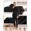 Ekouaer Waffle Long Johns for Men Thermal Underwear Top and Bottom Set(White)