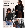 Ekouaer Women Ribbed Turtleneck Long Sleeve Turtle Neck Tops Thermal Shirts(Black)