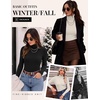 Ekouaer Women Ribbed Turtleneck Long Sleeve Turtle Neck Tops Thermal Shirts(Black/Beige/Brown)