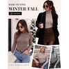 Ekouaer Women Ribbed Turtleneck Long Sleeve Turtle Neck Tops Thermal Shirts(Black/Khaki/Brown)