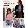 Ekouaer Women Ribbed Turtleneck Long Sleeve Turtle Neck Tops Thermal Shirts(Black/Navy Blue/Pink)