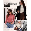 Ekouaer Women Ribbed Turtleneck Long Sleeve Turtle Neck Tops Thermal Shirts(Black/Red/Beige)