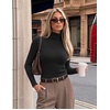 Ekouaer Women Ribbed Turtleneck Long Sleeve Turtle Neck Tops Thermal Shirts(Black/Red/Beige)