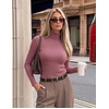 Ekouaer Women Ribbed Turtleneck Long Sleeve Turtle Neck Tops Thermal Shirts(Black/Wine Red/Blue Green)