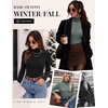 Ekouaer Women Ribbed Turtleneck Long Sleeve Turtle Neck Tops Thermal Shirts(Black/Wine Red/Blue Green)