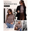 Ekouaer Women Ribbed Turtleneck Long Sleeve Turtle Neck Tops Thermal Shirts(Brown)