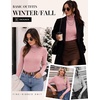 Ekouaer Women Ribbed Turtleneck Long Sleeve Turtle Neck Tops Thermal Shirts(Dusty Pink)