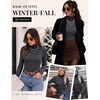 Ekouaer Women Ribbed Turtleneck Long Sleeve Turtle Neck Tops Thermal Shirts(Grey)