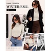 Ekouaer Women Ribbed Turtleneck Long Sleeve Turtle Neck Tops Thermal Shirts(Off-white)