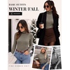 Ekouaer Women Ribbed Turtleneck Long Sleeve Turtle Neck Tops Thermal Shirts(Olive Green)