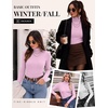 Ekouaer Women Ribbed Turtleneck Long Sleeve Turtle Neck Tops Thermal Shirts(Pink)