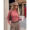 Ekouaer Women Ribbed Turtleneck Long Sleeve Turtle Neck Tops Thermal Shirts(Red)